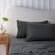 Accessorize 400TC Charcoal Bamboo Cotton Sheet Set 40cm Wall (Single, King Single, Double, Queen, King)