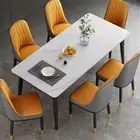 4-6 Seater Marble Dining Table High Gloss Breakfast Table Home Kitchen Furniture
