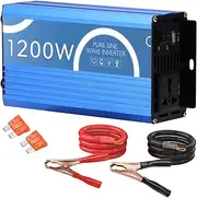 Pure Sine Wave Power Inverter 1200W, 12V DC to 240V AC Converter for Car Boat Truck RV and Solar Power