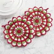 Village Yarn™ Mistletoe Mandala Trivets Crochet Kit