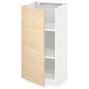 METOD base cabinet with shelves, white/Askersund light ash effect, 40x37x80 cm