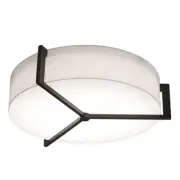 AFX APF1524MB-LW Apex 3 Light 17"W Flush Mount Drum Ceiling - Brown