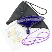12 Hole Ocarina Ceramic Alto C Legend of Zelda Ocarina Flute Blue Instrument New