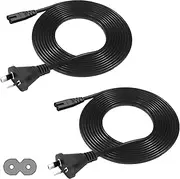 2 Pack 2 Pin Core Figure 8 IEC-C7 AC Power Cord Cable Lead AU Plug (5ft) Notebook, Laptop, Monitor, Camera, Charger, Printer, PS5,PS4 etc (Black-5ft)