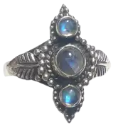 Moonstone sterling silver rings sizes 7, 13, 14 (ER20)