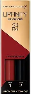 Max Factor Lipfinity 2-Stage Charging Lipstick - 110 Passionate, 2.3ml + 1.9g