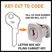 Fits Velox Letterbox Key Replacement -Mail box Keys - Made To Code Number