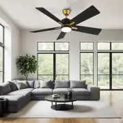 52" Ceiling Fan w/ Light Remote App Control Adjustable Light Reversible Black