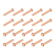 100 Pcs 1/8 " x 5/8 " Round Head Copper Solid Rivets Fasteners