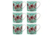 6x Ashdene Native Flora Sturt's Desert Pea Fine Bone China Drinking Cup Mug