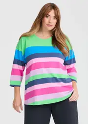 [Virtuelle] Taking Shape Cotton Refresh Stripe Top Size 16 in Multi Stripe - Plus Size Women's Tops & T Shirts Multi Stripe