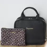 Repetto MULTI POUCH Set with Special Book BLACK Leopard Square Zipper Large Mook