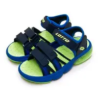 在飛比找森森購物網優惠-【LOTTO】中童 戶外運動織帶氣墊涼鞋 時尚童趣系列(藍螢