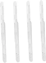 COLLBATH 4pcs Drawer Track Strips Slides Adhesive Sliders for Bins Bin Sliders Self Adhesive Heavy Duty Drawer Slide Dresser Sliders Peel and Stick Pull Out Drawers Dresser Rails White Abs