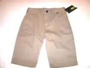 NEW Hurley sz 18 beige khaki chino long skate walk shorts boys youth