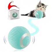 Smart Automatic Indoor Ball Puzzle Toy Dispels Boredom USB Rechargeable Pet Toy with Light, (Blue)
