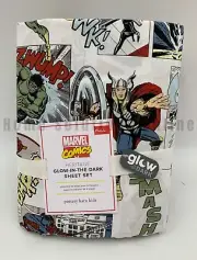 Pottery Barn Kids Marvel Heritage Glow in Dark Cotton Sheet Set Multi Full #R21