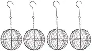 Fenteer 4Pcs Retro Metal Succulent Wire Wreath Hanging Planter Air Plant Flower Pots Containers - Ball
