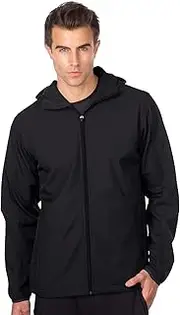 [AFC] Men's Soft Shell Jacket with Zip Up Hood Water Resistant Coat 2x 3x & 4x