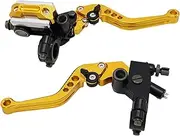 LUMIXE Motorcycle Hydraulic Clutch Pumping Brake Lever Hydraulic Cylinder 7/8" 22mm Piston, for Yamaha Clutch Brake Levers (Size : Gold)