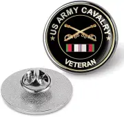 US Army Cavalry Veteran Tie Suit Shirt Lapel Pin - Silver