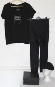Black Gym Crib Baseball Cap, Top & Leggings (Boxed) Set, Medium, BNWT