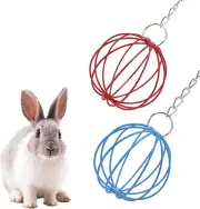 2PCS Rabbit Hay Feeder Ball Guinea Pig Hay Feeder Storage Stainless Steel Hangin