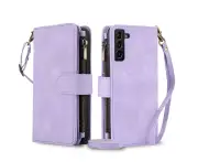 Samsung Galaxy S21 Plus Wallet case with RFID Blocking Card Holder for Women Men-Purple