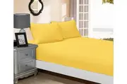 1000TC Ultra Soft Fitted Sheet & 2 Pillowcases Set - Yellow