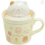 ASDFKITTY*日本SAN-X角落生物貓咪立體奶泡造型有蓋陶瓷馬克杯/收納罐-當擺飾也很好看唷-正版