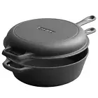 Pre-Seasoned Dutch Oven Cast Iron Skillet Pan Set, EDGING CASTING Cast Iron Dutc