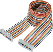 uxcell 1 Pcs 30 Pin Flat Rainbow Ribbon Cable FC/FC Female Connector 3.3FT 2.54mm Pitch Breadboard Jumper Wires for Electronic Projects