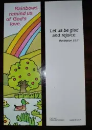 "RAINBOWS REMIND US OF GOD'S LOVE" BOOKMARK WITH SCRIPTURE C.R. Gibson -Lot of 5