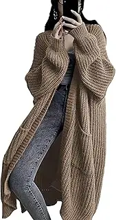 [GUTPOINT] Womens Long Sleeve Cardigan Sweaters Open Front Knit Long Cardigans Duster with Pockets 2024 Fall Winter Oversized Coat