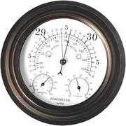 Thermometer Hygrometer Barometer Analog Dial Round Accurate Wall Mounted Traditional Weather Station for Yachting Warehouses