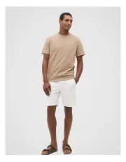 [Seed Heritage] Texture Stripe Tee in Hazelnut