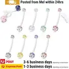 4 or 8 PCS Maternity Belly Bar Long Pregnancy Navel Ring Piercing Body Jewellery