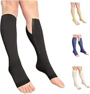 Ziperior Open Toe Inside Leg Calf Zipper 30-40 mmHg Grade 3 Compression Socks