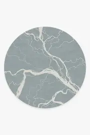 245' Round | Machine Washable Runner Rug | Kid & Pet Friendly | Indoor Rug | Ariada Slate Blue Rug | Ruggable