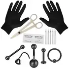 Professional Body Piercing Tool Kit Ear Nose Navel Eyebrow Lip Nose Needle R-yn