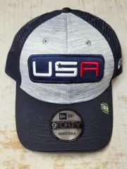 New Era Golf Hat 2023 Ryder Cup Adjustable Snapback Blue Gray 9Forty Cap New