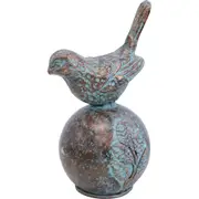 LVD Iron Garden Bird 1 Sculpture Home/Garden Indoor/Outdoor Decor 10x18cm