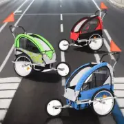 Portable 3-Wheel Child Bike Trailer Foldable Lightweight Bicycle Pram Stroller