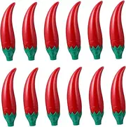 HONMEET 12Pcs Creative Chili Shaped Lip Balm Holder Refillable Empty Lip Gloss Tubes for DIY Cosmetics and Lightweight Design Red