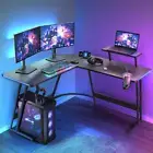 L Shaped Corner Desk, Computer Desk with Monitor Stand, Carbon Fiber Gaming Desk