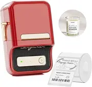 NIIMBOT B21 Inkless Label Maker, Mini Thermal Label Maker Compatible with iOS & Android, for Home Organization, Business, Barcode, QR Code, with 1 Pack 50x30mm White Label, Red