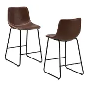 Oikiture Bar Stools Brown X2