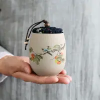 在飛比找蝦皮購物優惠-粗陶茶葉罐 迷你小號便攜陶瓷茶葉罐 密封茶罐空罐隨身儲存罐
