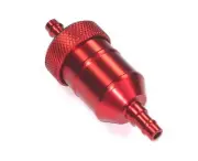 RED BILLET ALUMINUM IN LINE FUEL FILTER 1/4" FOR GO KARTS ATV'S DUNE BUGGY