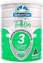 NATURE ONE DAIRY Premium Goat Milk Powder Step 3 (1-3 Years) -Toddler Milk -Gentle on Tummies -Lutein -Supports immunity -Goat Milk, 800g